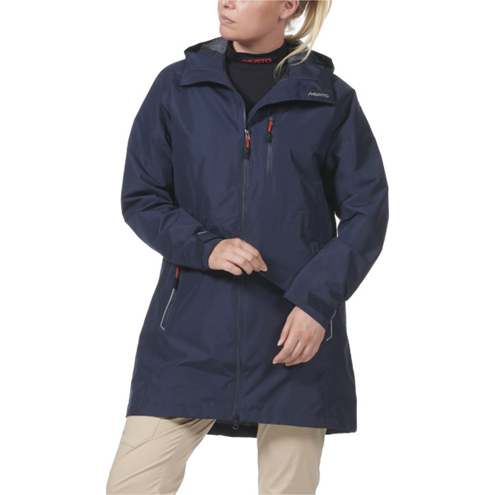 2024 Musto Womens Sardinia Long Rain Jacket 82454 - Navy